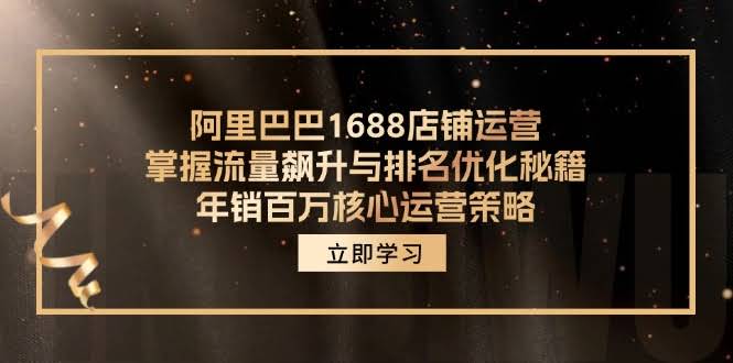 （12184期）阿里巴巴1688店铺运营，手把手教你流量飙升、排名靠前，年销百万的核心玩法-安索博客网