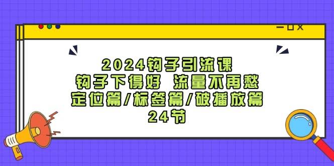2024钩子·引流课：钩子用得好，流量跑不了！定位/标签/破播放，24节课全搞定-安索博客网