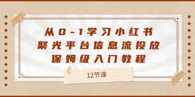 （12020期）手把手教你从小白变成小红书聚光平台信息流投放高手，超简单入门课（12节）-安索博客网
