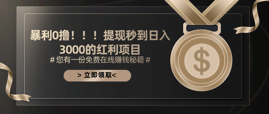 日赚3000的0撸项目，秒到账，别再错过红利期了！-安索博客网