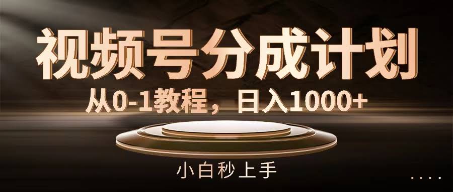 （11931期）视频号分成计划，从0到1教你做，日入1000+-安索博客网