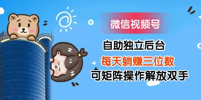 （11910期）微信视频号自助独立后台，每天躺赚三位数，能矩阵操作，彻底解放双手-安索博客网