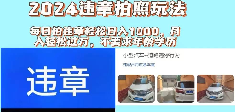 2024违章拍照新玩法，躺着也能赚，拍照就赚钱，日入1000+-安索博客网