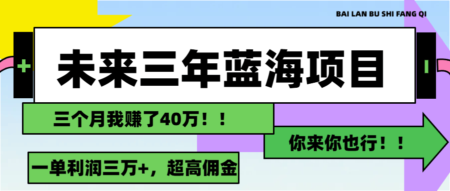 未来三年，蓝海赛道，月入3万+-安索博客网
