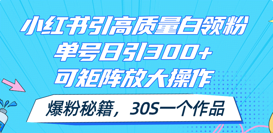小红书引高质量白领粉，单号日引300+，超简单爆粉秘籍！30秒搞定一个作品-安索博客网