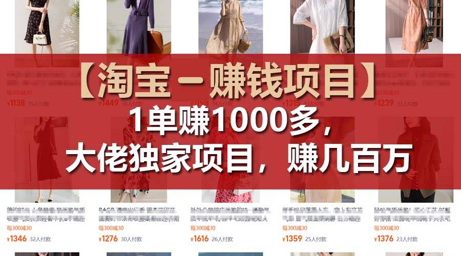 【淘宝搞钱】一单赚1000多，大佬独家路子，年入几百万-安索博客网