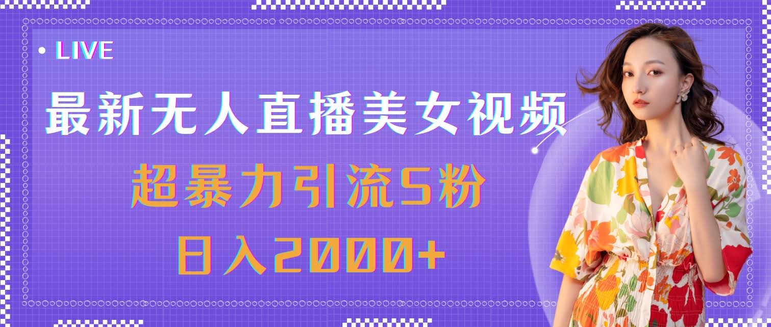最新无人直播美女视频，暴力引流S粉，日赚2000+不是梦-安索博客网