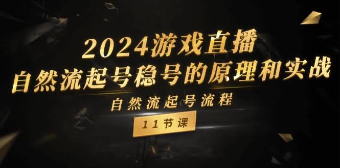 2024游戏直播：自然流起号稳号实操全攻略（11节课）-安索博客网