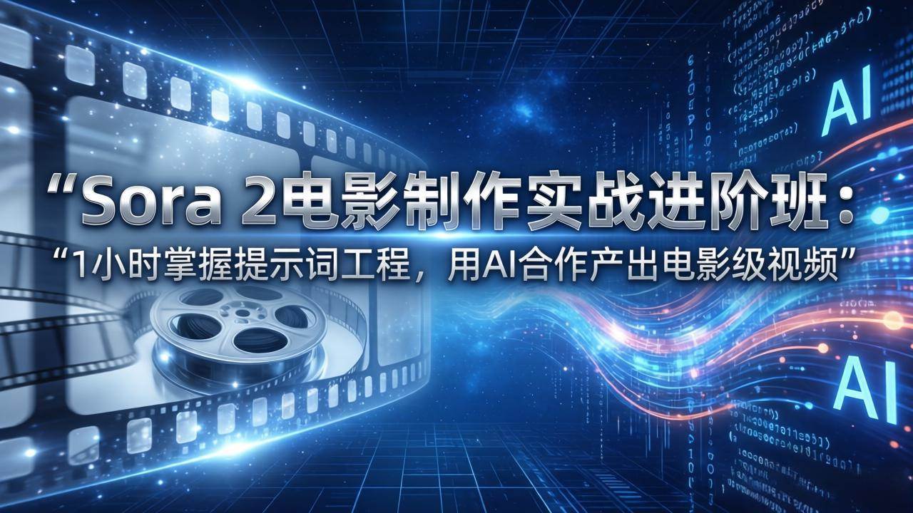 Sora 2电影制作实战班：1小时搞定提示词，用AI拍出电影级大片-安索博客网