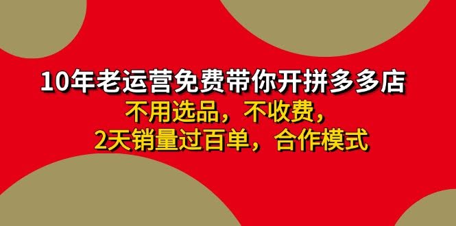 拼多多合作开店，日赚4000+，两天销量破百单，不交学费，老运营手把手带，小白也能玩-安索博客网