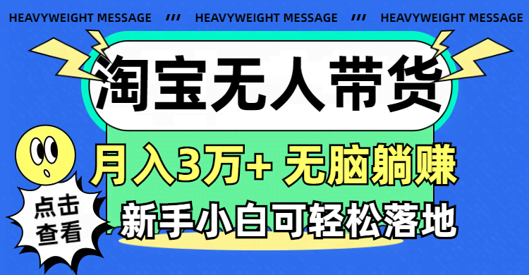 淘宝无人带货3.0，月入3万+，新手也能轻松上手！-安索博客网