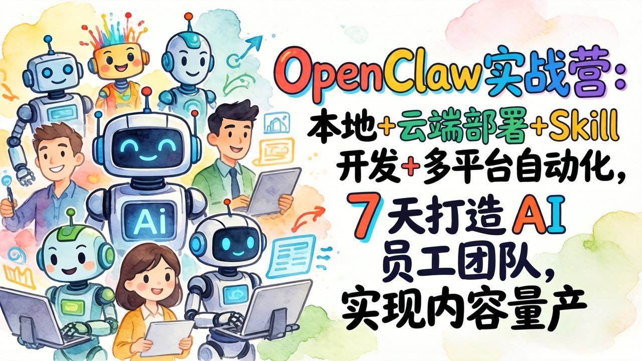 7天搞定AI员工团队！OpenClaw实战营带你玩转内容量产-安索博客网