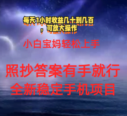 0门槛手机小项目！宝妈小白都能轻松上手，每天花1小时赚几十到几百块，靠谱又稳定-安索博客网