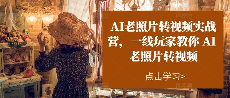 （11477期）AI老照片转视频实操训练营，跟着一线玩家学老照片转视频-安索博客网