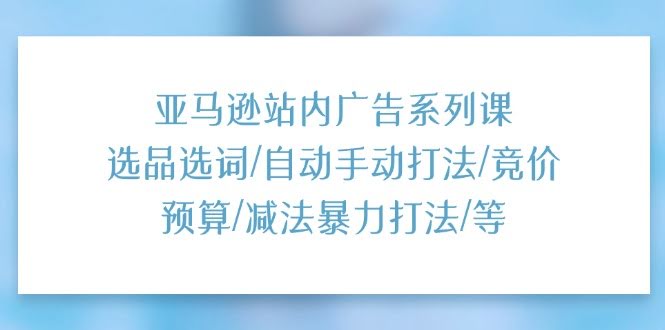 （11429期）亚马逊站内广告系列课：选品选词/自动手动打法/竞价预算/减法暴力打法-安索博客网