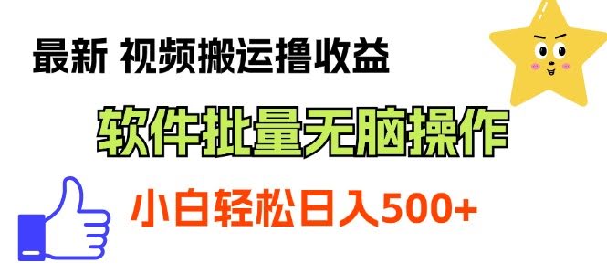最新视频搬运赚钱法，软件自动批量操作，新手也能轻松上手-安索博客网