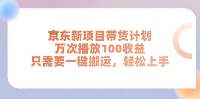 （11300期）京东新项目带货计划，万次播放100收益，只要一键搬运，轻松上手-安索博客网