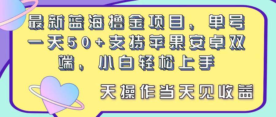 最新蓝海赚钱项目，一天50+轻轻松松！苹果安卓都能玩，新手小白也能上手-安索博客网