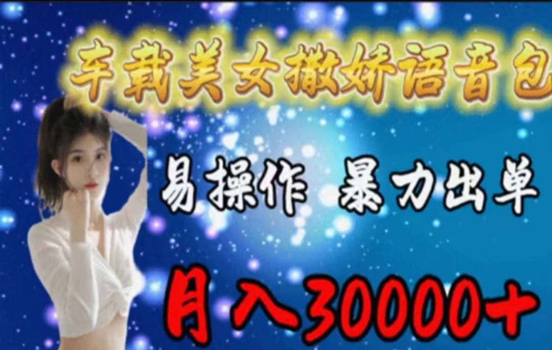 车载撒娇语音包，轻松出单月入3000+，小白看完就能上手-安索博客网