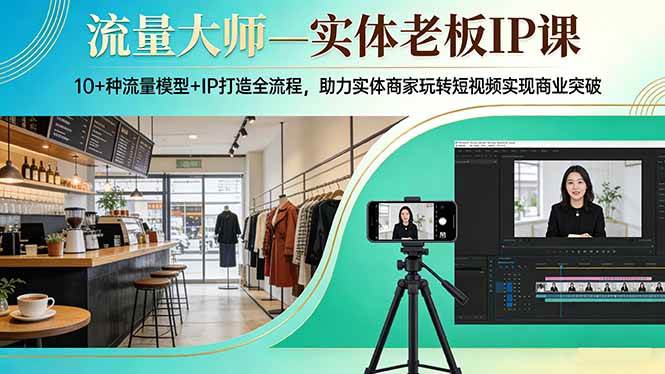 流量大师—实体老板IP课：10多种流量模型+IP打造全流程，帮实体商家玩转短视频，生意迎来新突破-安索博客网