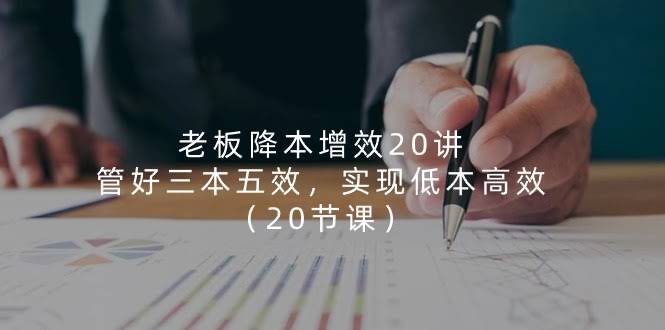 老板必看！降本增效20讲，搞定“三本五效”，低本高效不是梦（20节课）-安索博客网