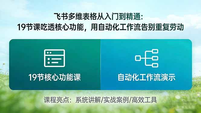 飞书多维表格入门到精通：19节课搞定核心功能，自动化工作流让你告别加班-安索博客网