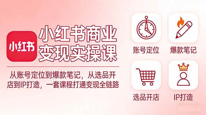 （17633期）小红书赚钱实操课：从账号定位到爆款笔记，从选品开店到IP打造，一套课搞定变现全流程-安索博客网