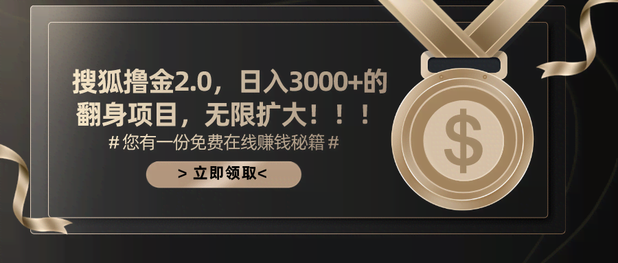 （第11196期）搜狐搞钱2.0：每天赚3000+，这个翻身项目还能无限放大-安索博客网