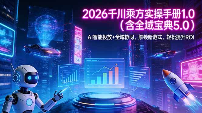 2026千川乘方实操手册1.0（含全域宝典5.0）AI智能投放+全域协同，解锁新玩法，ROI轻松涨-安索博客网