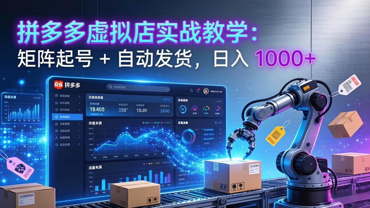 拼多多虚拟店实战教学：矩阵起号 + 自动发货，日入 1000+-安索博客网