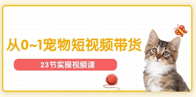 宠物行业从零起步：手把手教你玩转短视频带货（23节实操课）-安索博客网
