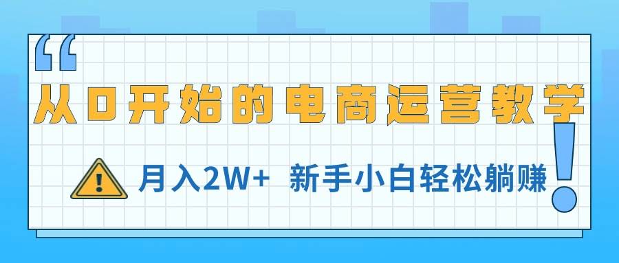 从零开始的电商运营教程，轻松月入2W+，新手小白也能躺赚-安索博客网