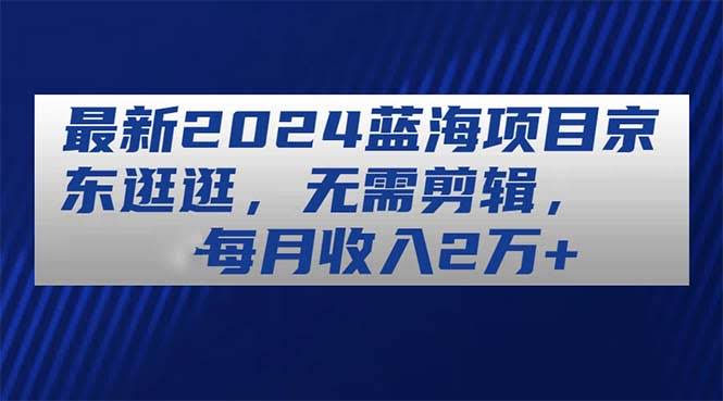 （11041期）最新2024蓝海项目京东逛逛，不用剪辑，月入2万+-安索博客网