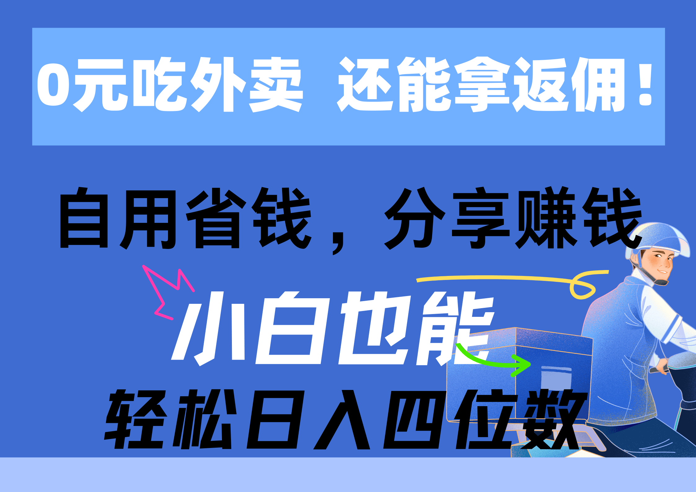 0元吃外卖还能赚钱？返佣秒到账，小白也能日赚上千！-安索博客网