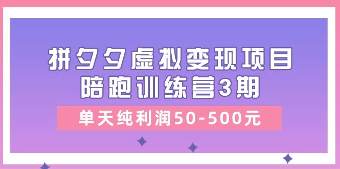 第11000期《拼夕夕虚拟商品赚钱训练营第3期》日赚50-500元，来看看咋回事-安索博客网