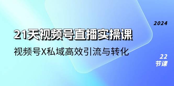 21天玩转视频号直播实操课，视频号X私域高效引流与转化（22节课）-安索博客网
