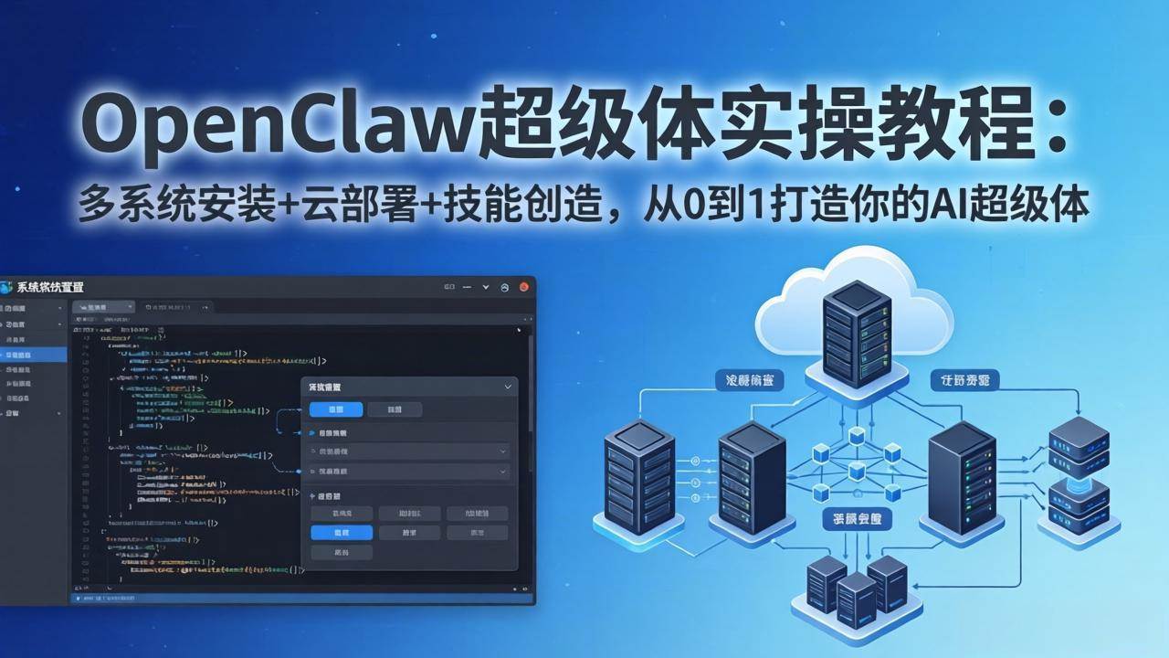 （17603期）OpenClaw-小龙虾 超级体实操教程：多系统安装+云部署+技能创造，从0到1打造你的AI超级体-安索博客网