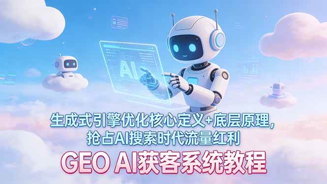 （17604期）超好懂的GEO AI获客系统教程：啥是生成式引擎优化？搞懂原理，抓住AI搜索流量红利-安索博客网