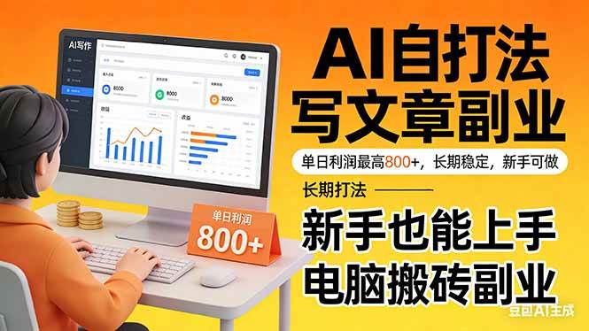 靠AI写文章，一天多赚800块！新手也能玩的电脑副业，稳定又靠谱-安索博客网