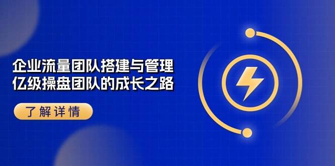 （10837期）企业流量团队搭建与管理，亿级操盘手教你从小白到大神（28节课）-安索博客网