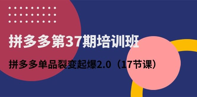 拼多多第37期培训班：单品裂变起爆2.0（共17节课）-安索博客网