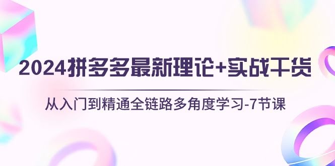 2024拼多多最新干货：7节课从入门到精通，全是实战经验！-安索博客网