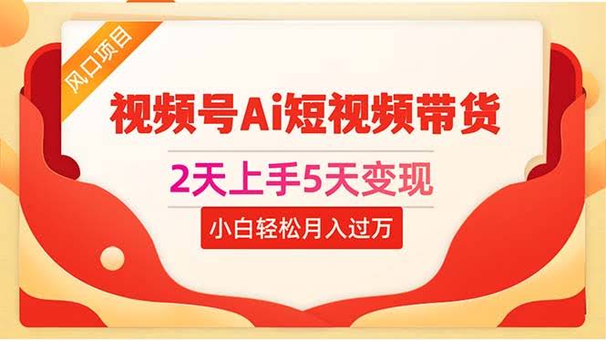 （10807期）两天上手五天赚钱，视频号AI短视频带货，零粉丝零基础，小白也能月入过万-安索博客网