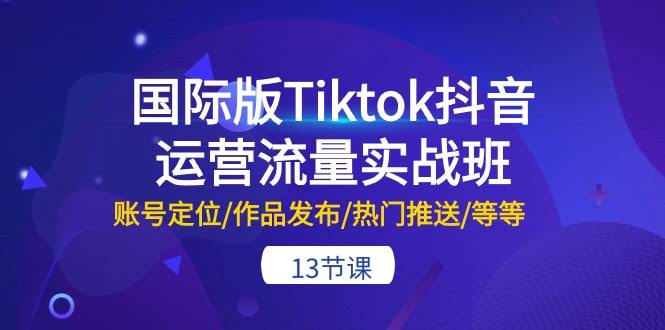 国际版TikTok运营实战课，手把手教你玩转流量！13节干货，从账号定位到热门推送全搞定-安索博客网