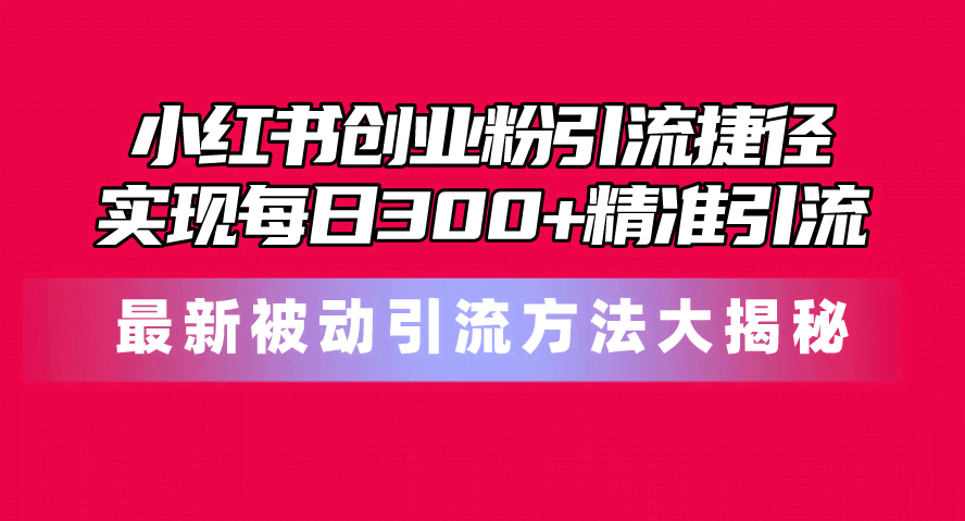 小红书创业粉引流新玩法！超简单被动引流，每天300+精准粉到手-安索博客网