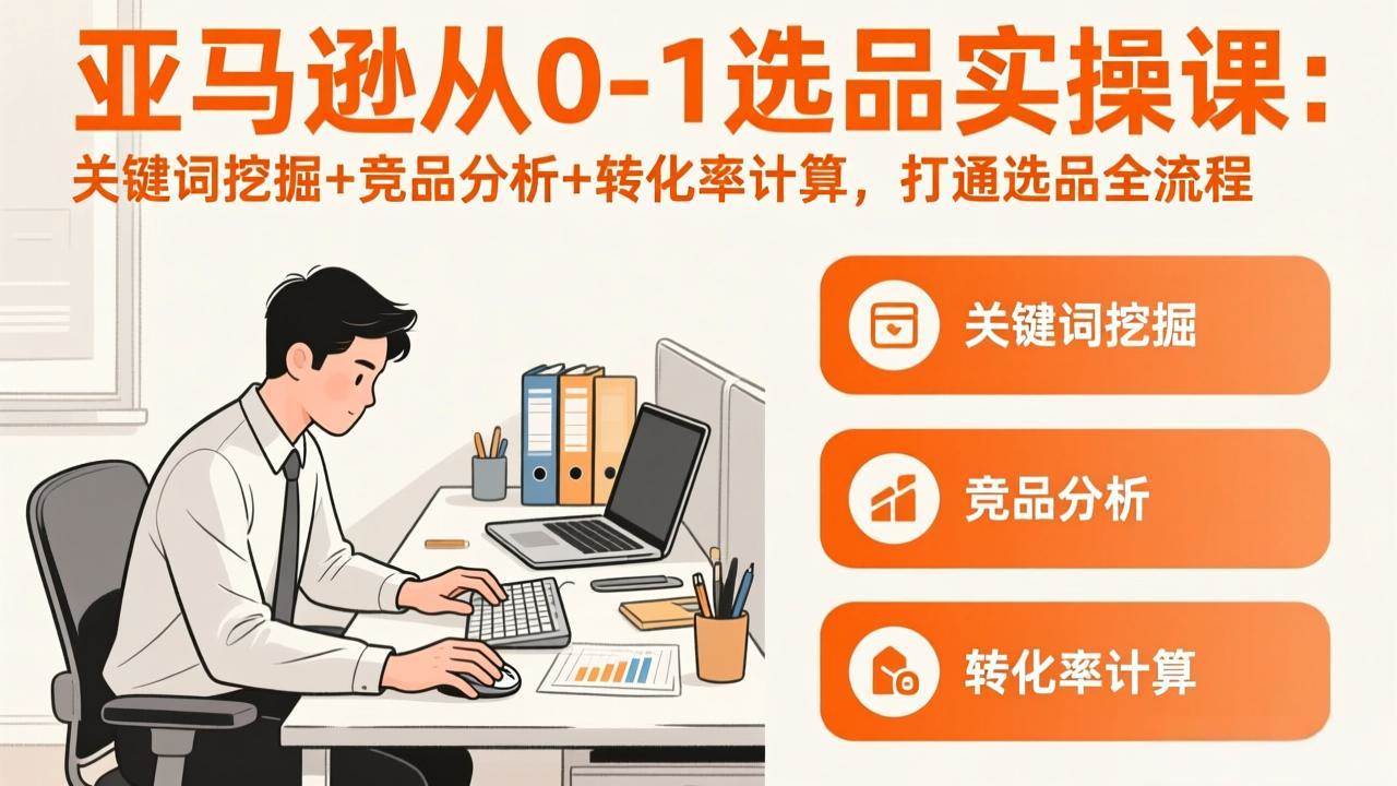 （17567期）亚马逊从0到1选品实操课（3月更新）：挖关键词、看竞品、算转化率，47节课搞定选品全流程-安索博客网