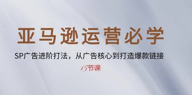 亚马逊运营必学：SP广告进阶玩法，从广告核心到爆款打造-15节课-安索博客网
