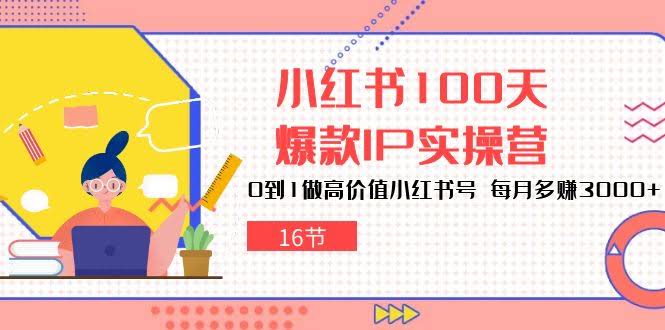 （10490期）小红书100天-爆款IP实操营：从0开始打造高价值号，每月多赚3000+（16节课）-安索博客网