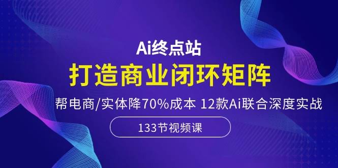 (10428期) Ai终点站，打造商业闭环矩阵，帮电商/实体省70%成本，12款Ai联合深度实战-安索博客网