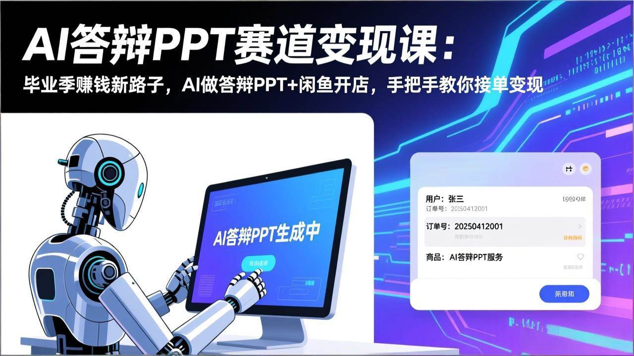 （17546期）AI答辩PPT变现课：毕业季搞钱新路子，AI做PPT+闲鱼开店，手把手带你接单赚钱-安索博客网